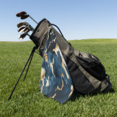 Western Blue Brown Gold Cowhide Golfhandtuch (Gras)