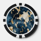 Western Blue Brown Gold Cowhide Pokerchips (Vorderseite)