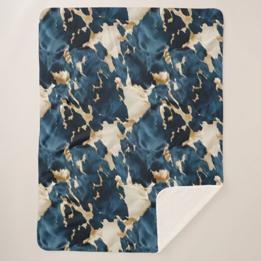 Western Blue Brown Gold Cowhide Sherpadecke (Vorderseite)