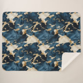 Western Blue Brown Gold Cowhide Sherpadecke (Vorderseite (Horizontal))