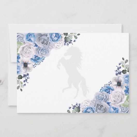 Western Blue Charro Quinceañera Save the Date Einladung (Rückseite)