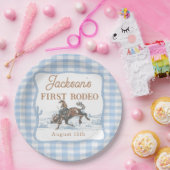 Western Blue Cowboy Rodeo Birthday Paper Plate Pappteller (Party)