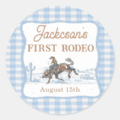 Western Blue Cowboy Rodeo Birthday Sticker (Vorderseite)