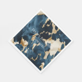 Western Blue Cream Gold Cowboy Cowgirl Cowhide Serviette (Ecke)