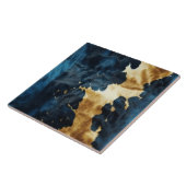 Western Blue Gold Cowboy Cowgirl Cowhide Fliese (Seite)