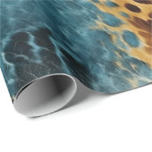 Western Blue Gold Cowhide Geschenkpapier (Rolleneckpunkt)