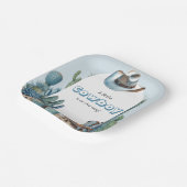 Western Blue Little Cowboy Rodeo Kinderdusche Pappteller (Gewinkelt)