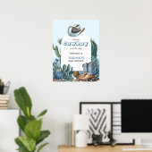 Western Blue Little Cowboy Rodeo Kinderdusche Poster (Heimbüro)