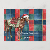 Western Blue Red Horse Frohe Weihnachten Y'all Postkarte (Vorderseite)