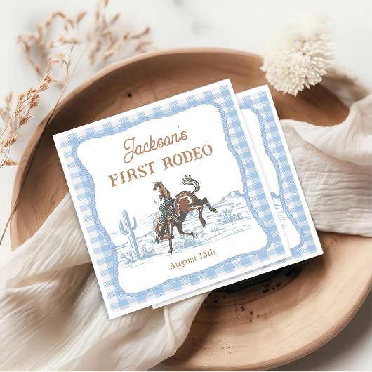 Western Blue Rodeo Birthday Paper Napkin Serviette