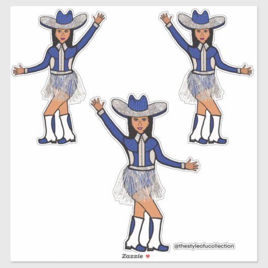Western Blue Silver Stickers #2 Aufkleber (Blatt)