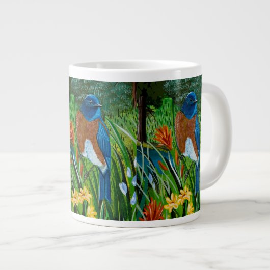 Western Bluebird Cup Jumbo-Tasse (Vorderseite Rechts)