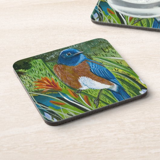 Western Bluebird Getränkeuntersetzer (Linke Seite)