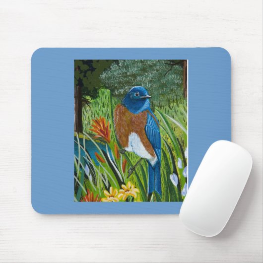 Western Bluebird Mousepad (Mit Mouse)