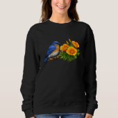 Western Bluebird with California Poppies  Sweatshirt (Vorderseite)