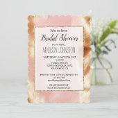 Western Blush Pink Brown Cowhid Einladung (Stehend Vorderseite)