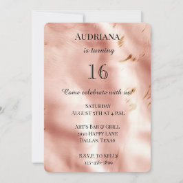 Western Blush Pink Imitats Cowhide Geburtstag Einladung