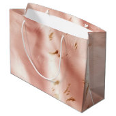 Western Blush Pink Imitats Cowhide Geburtstag Große Geschenktüte (Rückseite Schrägansicht)
