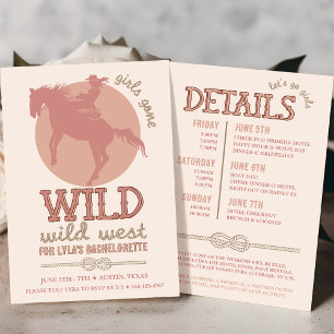 Western Blush Wild West Cowgirl Bachelorette Einladung
