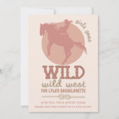 Western Blush Wild West Cowgirl Bachelorette Einladung (Vorderseite)