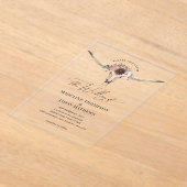 Western Bohemische Blumenkuh Hochzeit Acryleinladungen (Ablage )