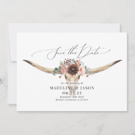 Western Bohemische Blumenkuh Hochzeit Save The Date