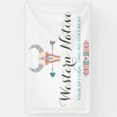 Western-Bohemischer rustikaler Kuh-Schädel-Trendy Banner (Vertikal)