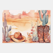 Western BoHo Aquarellfarbendekoupage Geschenkpapier Set (Vorderseite 3)