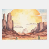 Western BoHo Aquarellfarbendekoupage Geschenkpapier Set (Vorderseite 2)