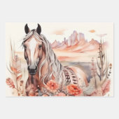 Western BoHo Aquarellfarbendekoupage Geschenkpapier Set (Vorderseite)