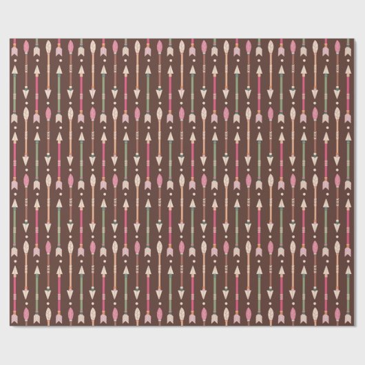 Western Boho Arrows Wüste Cowgirl Pattern Geschenkpapier (Flach)