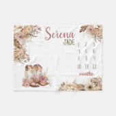 WESTERN BOHO Baby Girl Milestone Schuppen, Blumenb Fleecedecke (Vorderseite (Horizontal))