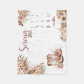 WESTERN BOHO Baby Girl Milestone Schuppen, Blumenb Fleecedecke (Vorderseite)