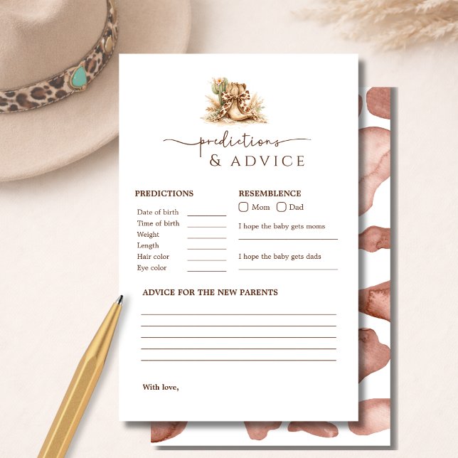 Western Boho Baby Shower Predictions & Advice Game (Von Creator hochgeladen)