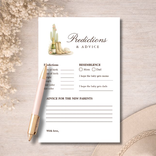 Western Boho Baby Shower Predictions & Advice Game (Von Creator hochgeladen)