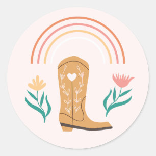 Western Boho Boot & Wildblumen Sticker