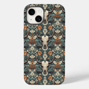 Western Boho Bull Skull Floral Case-Mate iPhone 14 Hülle