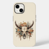 Western Boho Bull Skull Floral Case-Mate iPhone Hülle (Rückseite)