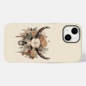 Western Boho Bull Skull Floral Case-Mate iPhone Hülle (Rückseite (Horizontal))