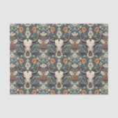 Western Boho Bull Skull Floral Seidenpapier (Vorderseite)