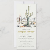 Western Boho Cacti Wüste Landschaft Paare Dusche Einladung (Vorderseite)