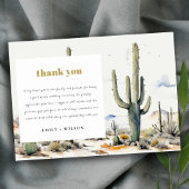 Western Boho Cactus Desert Landscape Wedding Dankeskarte