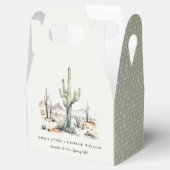 Western Boho Cactus Desert Landscape Wedding Geschenkschachtel (Geöffnet)