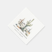 Western Boho Cactus Desert Landscape Wedding Serviette (Ecke)