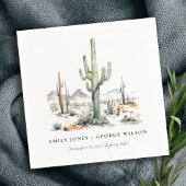 Western Boho Cactus Desert Landscape Wedding Serviette