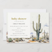 Western Boho Cactus Wüste Landscape Baby Shower Einladung (Vorderseite)