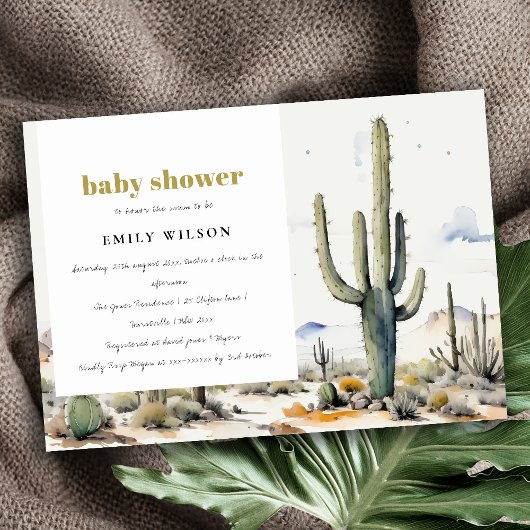 Western Boho Cactus Wüste Landscape Baby Shower Einladung