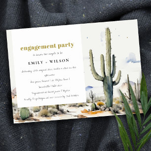 Western Boho Cactus Wüste Landscape Verlobung Einladung