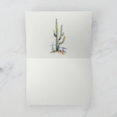 Western Boho Cactus Wüste Landscape Wedding Dankeskarte (Innenseite)