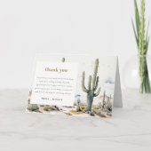 Western Boho Cactus Wüste Landscape Wedding Dankeskarte (Vorderseite)